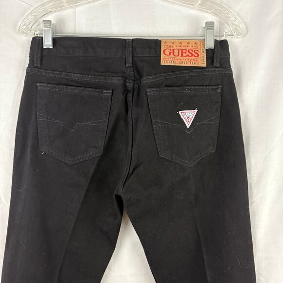 Vintage 90s Guess Jeans Black Denim Style 39046 Size 28 Straight Leg Cotton - Picture 4 of 7